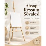 DREAMART GALERY DreamArt Profesyonel A Tipi Ahşap Stüdyo Şövale - Ressam Sehpası Çam Ağacı 175 cm (Tuval Tutucu)