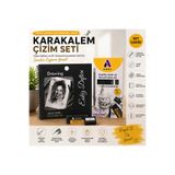 DreamArtgalery Profesyonel Karakalem Çizim Seti | 20x20 cm 50 Yaprak Eskiz Defteri + 8'li Dereceli Çizim Kalemi (HB-8B) + Silgi + Kalemtıraş | Hobi, Güzel Sanatlar ve Başlangıç Çizimler İçin