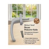 Dreamax 12036 Birinci Sınıf Beyaz PVC Pencere Kolu - Evrensel Pimapen Uyumlu, Ergonomik Plastik Çift Açılım Pencere Kolu ( 2 Adet )