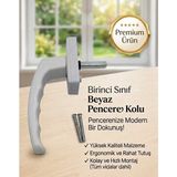 Dreamax 12053 Birinci Sınıf Beyaz Pvc Pencere Kolu - Evrensel Pimapen Uyumlu, Ergonomik Plastik Çift Açılım Pencere Kolu ( 2 Adet )