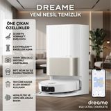 Dreame 20.000 Paemiş 6cm Engel Aşma ile Ultra Complete Çöp Istasyonlu Akıllı Robot Süpürge - 6 CM engel aşma - Beyaz