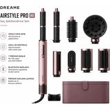 Dreame Airstyle Pro Hı Pembe Yüksek Kaliteli Saç Şekillendirme Seti, 3 Kademeli Isı, Dalga Aparatı, Düz Fön Başlığı, Bukle Belirginleştirme, Iyonik Bakım, Otomatik Sıcaklık Sensörü
