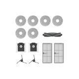 Dreame Orijinal X40 Ultra/L40 Ultra Robot Süpürge Aksesuar Seti 1 Xana Fırça (Kauçuk)+2 x Yan Fırça+2 x Toz Kutusu Filtresi+2 x Toz Torbası+3 x Çift Paspas Bezi(6 Adet) Içerir