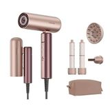 Dreame Pocket Aura Saç Kurutma Makinesi, 110.000 RPM Yüksek Hızlı Motor, Akıllı Isı Kontrolü, Plazma İyon Bakımı, Katlanabilir Tasarım, 374 g, Altın (Mor)