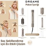 Dreame RLS3L Airstyle Üstün Çoklu Air Styler, Gold, Hava Üflemeli Performans, Pratik Fön, Hacim Veren Aparat, Bukle Belirginleştirme, 1300 W, Anti Statik Bakım, Kompakt Gövde