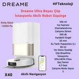 Dreame Ultra Robot Süpürge Beyaz +Xiaomi Akıllı Baskül Hediye