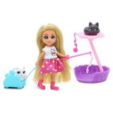 Dreameez Mini Bebek ve Kedi Evi Oyun Seti Puantiyeli Elbise ile Eğlenceli Oyun Deneyimi