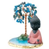 Dreamgirnh Küçük Buda Heykeli Masa Yatak Odası Dekor Aksesuarları, Meditasyon Sevimli Buda Heykeli Ev Zen Süslemeleri Hediyeler, Kristal Ağaç Spiritua Feng Shui Dekor Raf, Oturma Odası