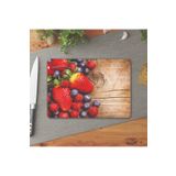 DreamHomes Cam Kesme Tahtası Çilek Ve Ahşap Desen 25 x 35 CM