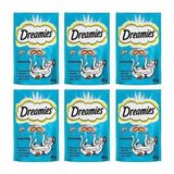 Dreamies 6X60 gr Somon Balıklı Kedi Ödülü Yumuşak İç Yapısı ile Lezzetli Atıştırmalık