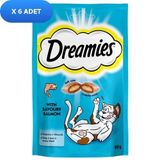Dreamies With Savoury Salmon Somon Granül Yetişkin Kedi Ödülü 6x60 g