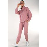 Dreamlike Kadın Eşofman Takımı Uzun Fermuarlı Pembe Polyester Sezonsuz Rahat Tasarım - 4XL