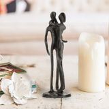 DreamsEden Romantik Demir Çift Heykel, Yıldönümü, Düğün, Doğum Günü için - Dökme Demir İki Kalp Heykeli Dekoratif Süs Ev Dekoru Heykelcik Oturma Odası, Yatak Odası, Kitaplık için