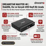Dreamstar Arm Cortex A53 Işlemci + Linux Os + Dolby Desteği + 5000 Kanal Hafıza ,master 4K Uydu Alıcısı - Siyah