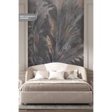dreamwall Bronz Egzotik Yaprak Ve Lambiri Desenli Tek Parça Tekstil Duvar Kağıdı