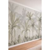 dreamwall Palmiye Ağaçları ve Egzotik Orman Temalı Vintage Görünümlü Tekstil Duvar Kağıdı