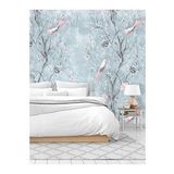 Dreamwall Vintage Ağaç Ve Kuş Desen Silinebilir Sağlıklı Tekstil Duvar Kağıdı