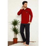Dreamy Ekoseli Kısa Kollu V Yaka Cepli Erkek Pijama Takımı