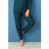 Dreamy Pamuklu Süet Ekose Desenli Pijama Altı Pantolon