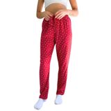 Dreamy Soft Kadife Dokulu Desenli Süet Pijama Altı Pantolon, Bordo, XL