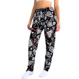 Dreamy Soft Kadife Dokulu Desenli Süet Pijama Altı Pantolon, Siyah, S