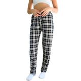 Dreamy Soft Kadife Dokulu Ekose Kareli Süet Pijama Altı Pantolon, Gri, M
