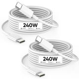 DreemTeam USB C - USB C, 240W USB C Kablosu, 6.6ft C - C Kablo Hızlı Şarj Macbook Pro/Macbook Air, iPad Pro 12,9 inç, iPhone 15/Pro Max/Pro/Plus, Samsung Galaxy S23, Uyumlu 140W/100W/65W/45W/35W/20W