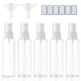 DreiWasser Sprey Şişeleri 100ML Boş Plastik Seyahat/Şeffaf İnce Sis Şişesi Taşınabilir Kozmetik Atomizer Sprey Şişeleri Parfüm Uçucu Yağları Kozmetik için Seti (5 * 100ml)