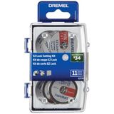 Dremel EZ728-01 EZ Kilit Döner Alet Kesme Diskleri Aksesuar Kiti, Plastik, Metal ve İnce Kesimler için Kesme Tekerlekleri, 11 Parça Çeşitli Aksesuar Seti