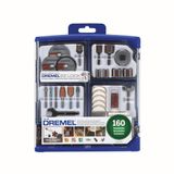 Dremel Rotary Accessory Kit, 160-Pc. -710-08 | Ez Lock, EZ402 germe pimi, kesme tekerlekleri, zımpara bantları ve diskler, parlatma diskleri (160 adet) ile 160 parçalı set