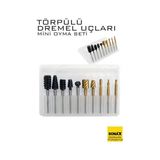 Dremel Uyumlu Törpülü Mini Oyma Gravür Uç Seti – 10'Lu Tungsten Karbür, Ahşap/Metal/Plastik İçin