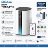 Dreo Akıllı Hava Temizleyici 98,8 M² Kapsama Alanı, 988 M³/sa Cadr, 3 Kademeli H13 Hepa Filtre, Pm2.5 Lazer Sensör, Wifi Uygulama Kontrollü, Ultra Sessiz Çalışma, Akıllı Hava Kalitesi Takibi - Beyaz