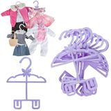 Dress Along Dolly Bebek Tam Kıyafet Elbise Askıları 45,72 cm Kız Bebekler için - 24pk - Benzersiz Tasarım Elbiseler, Pantolon, Gömlek, Etek ve Aksesuarlar Dahil Üst ve Altınızı Bir Kez Tutar (Mor)