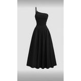 Dressco Alisa - Tek Omuz Drapeli Maxi Elbise