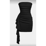 Dressco Britney - Straplez Drapeli Şal Detaylı Mini Elbise