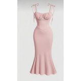 Dressco Lucci - Ip Askılı Beli Korse Detaylı Midi Elbise