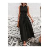 DRESSIFY WOMEN’S FASHION Kadın Omuzlardan Açık Belden Bağcıklı Uzun Aerobin Elbise