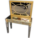Dresuar 12558 Motifl Ayna Kaplama Model Parlak-Gold Renk Kayın Çekm Ayna Kaplama