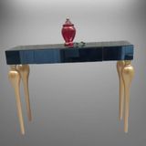 Dresuar 13672 Tombul Kayın Ayak Model Mdf Tabla Gold Füme Cam Kaplama El Yapım