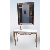 Dresuar 90012 Cnc Kabartma Hayal Ayna Gold Beyaz Uyum Ahşp Mdf Kayın Ayk El Yapım