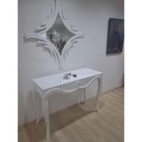 Dresuar Cnc Kabartma 90681 Model Kayın Aslan Ayak Mdf Tabla Parlak Lake Beyaz