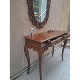 Dresuar ST 90599 Çift Çekmece Oval Ayna Rustik Aslan Ayak Kayın Kaplam Ceviz Renk
