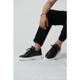 Drew Model Hakiki Deri El Yapımı Erkek Siyah Sneakers Ayakkabı - 0 - Siyah
