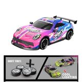 Drift Atan Turbo Rapid Araba Sarjlı Neon Renk Tasarımlı Altından Led Işıklı Yedek Lastikli (Pembe)