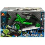 Drift Shark Işıklı 360 Derece Dönen USB Şarjlı Uzaktan Kumandalı Araba - Yeşil