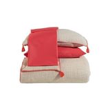 Drina Çift Kişilik 6 Parça Püsküllü Müslin Yatak Örtüsü & Pike Takımı Mercan - Çok Renkli - 1 x 32 x 27 cm
