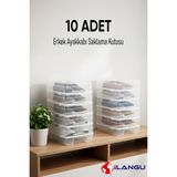 Dripon 10 Adet Şeffaf Erkek Ayakkabı Saklama Kutusu-Hava Kanallı