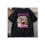 Drippy Professional Yapper Cat Graphic T Shirts Women Men Cotton Short Sleeve T-shirts Casual O Neck