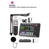 DRİTON BM-800 + F998 GRİ PODCAST TİKTOK YOUTUBE YAYINCI CONDENSER MİKROFON VE SES KART SET