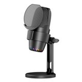 DRİTON Driton Mv-9 Siyah Rgb Usb Oyuncu Yayıncı Ve Podcast Için Uyumlu Condenser Mikrofon